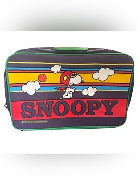 Vintage Aviva Snoopy Red Baron Suitcase 1960s Mid Century Travel Snoopy Peanuts